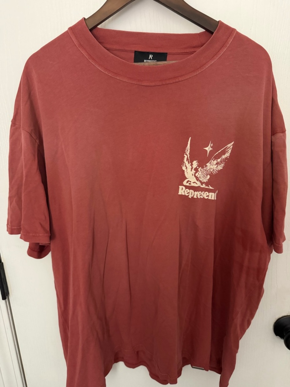 Represent Men's Washed Brick Red Graphic Tee